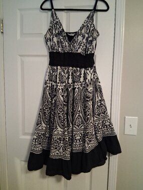 J. Gee brand boho dress, size 3x, Black/White